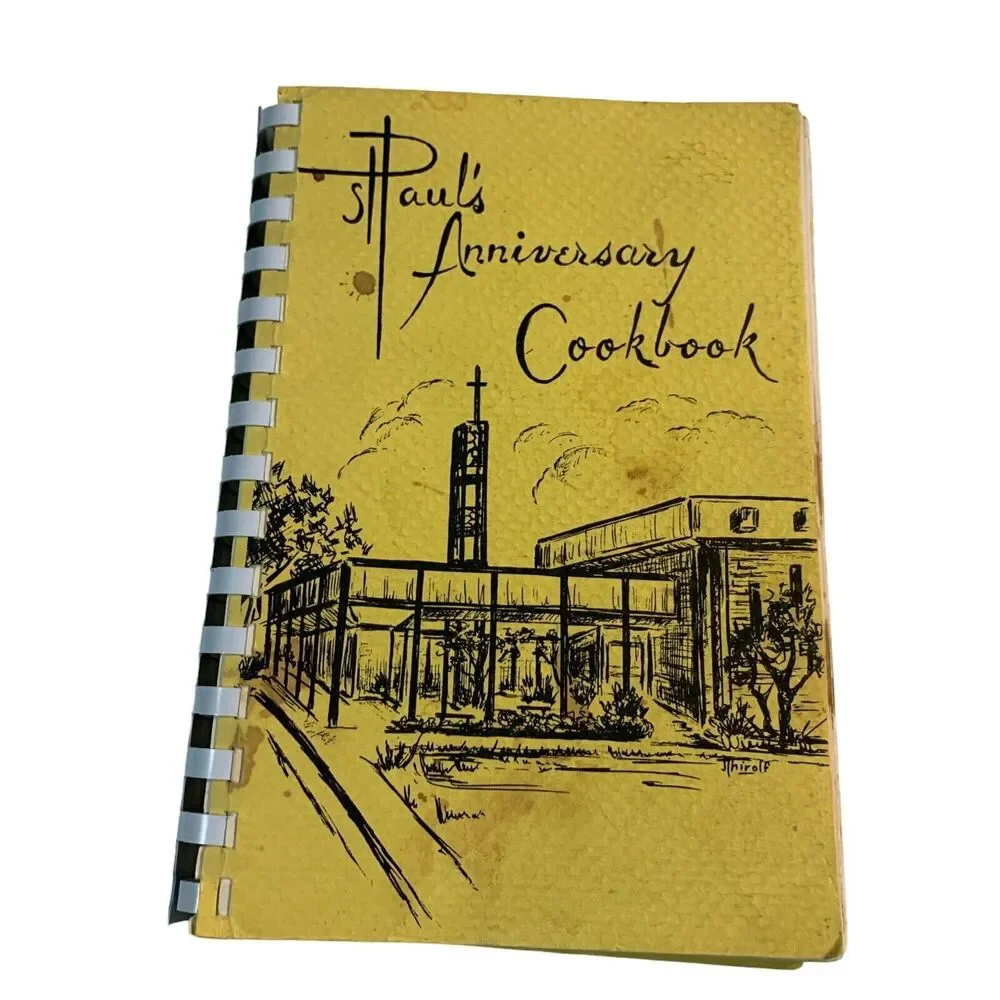 vintage St Pauls Anniversary Cookbook spiral bound 1970s